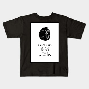 Working For My Cat Kids T-Shirt